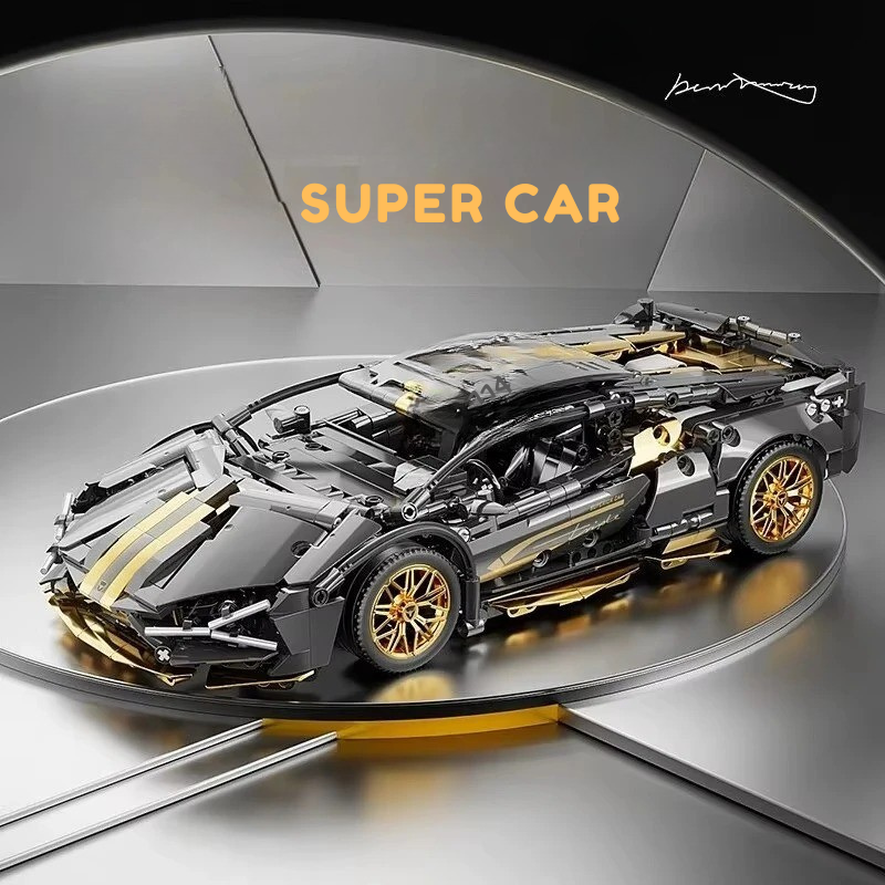 Super Voiture de Sport à Monter – 1280 Pièces, Compatible Lego, 1:14